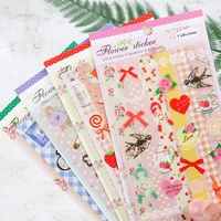 2 sheetpack lace flowers diy decorative stickers handbook diary stick label decoration