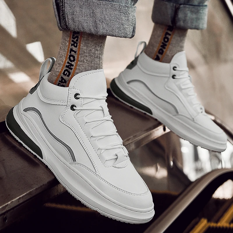 Высокая обувь для скейтбординга мужские кроссовки белая водонепроницаемая