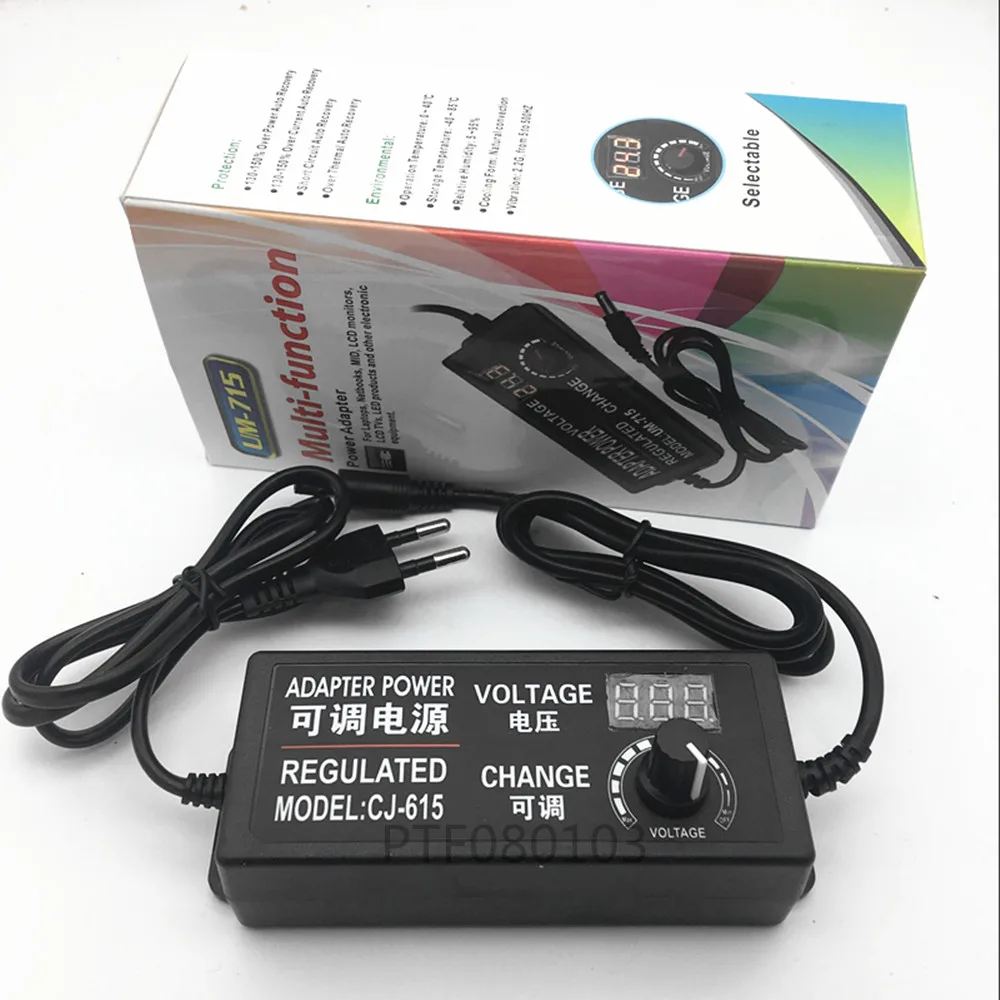 

Регулируемый универсальный адаптер питания переменного тока в постоянный ток 3-12 в 3-24 в 9-24 В с дисплеем