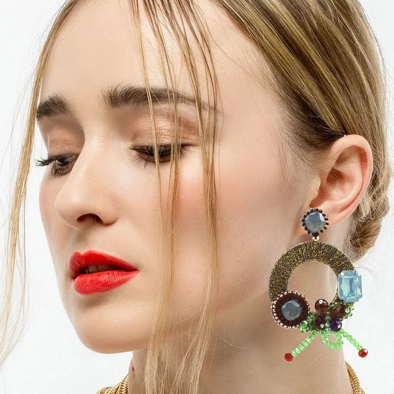 Florosy красочные полимерные хрустальные бусины Большая подвеска цветок висячие