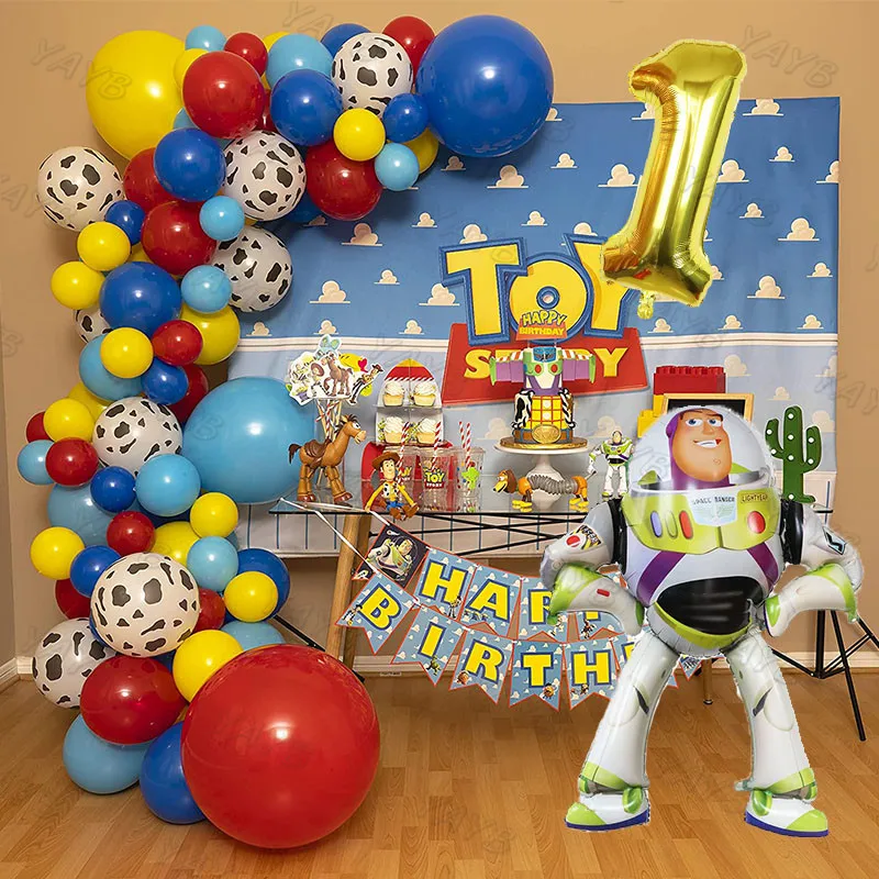 

1 Set Large Size 3D Buzz Lightyear Balloon Garland Set for Toy Story Theme Happy Birthday Party Decoration Globos Kids Toys Gift