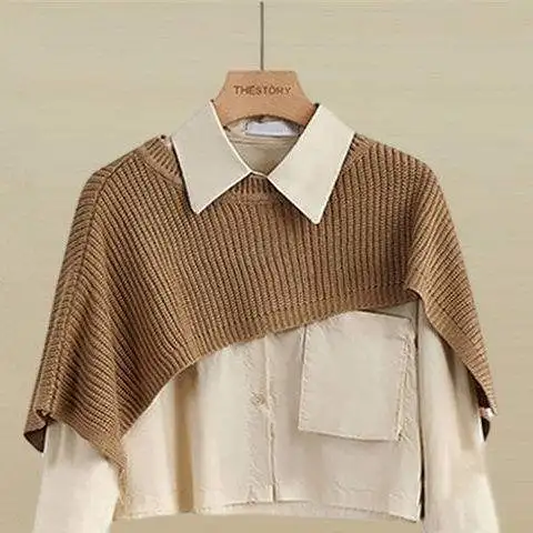 

Women's 200 pounds slightly fat sister shawl niche short shirt woman oversized sweater fall clothes for women Vintage