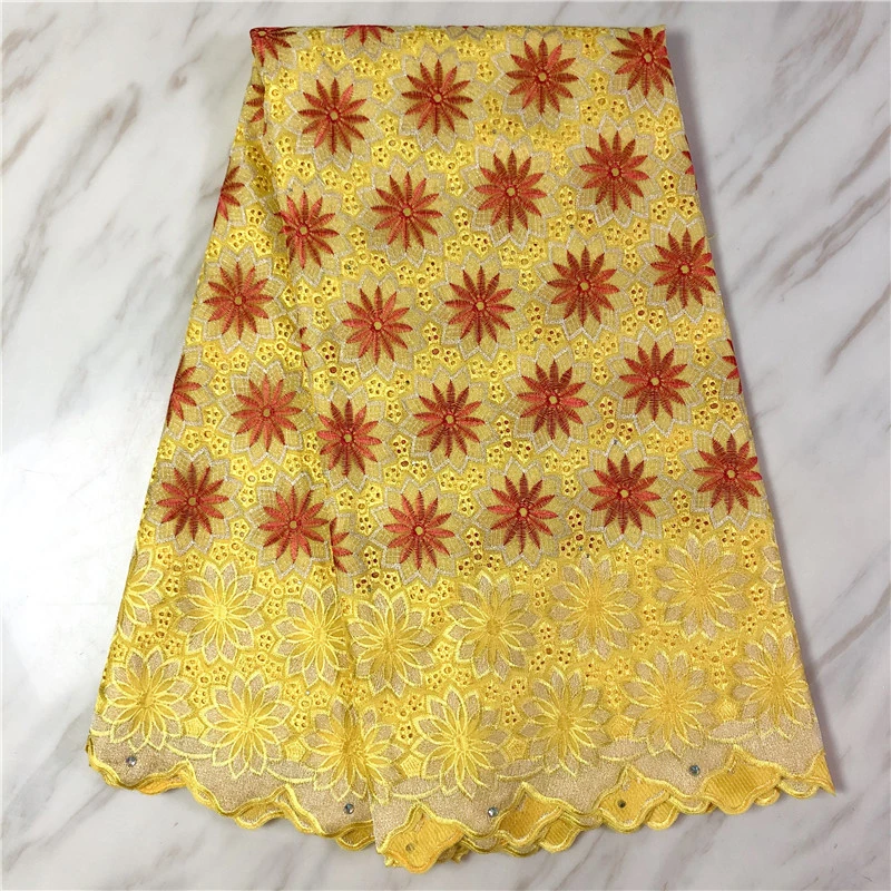 Новая африканская кружевная ткань 100% хлопок 2021 Высококачественный кружевной