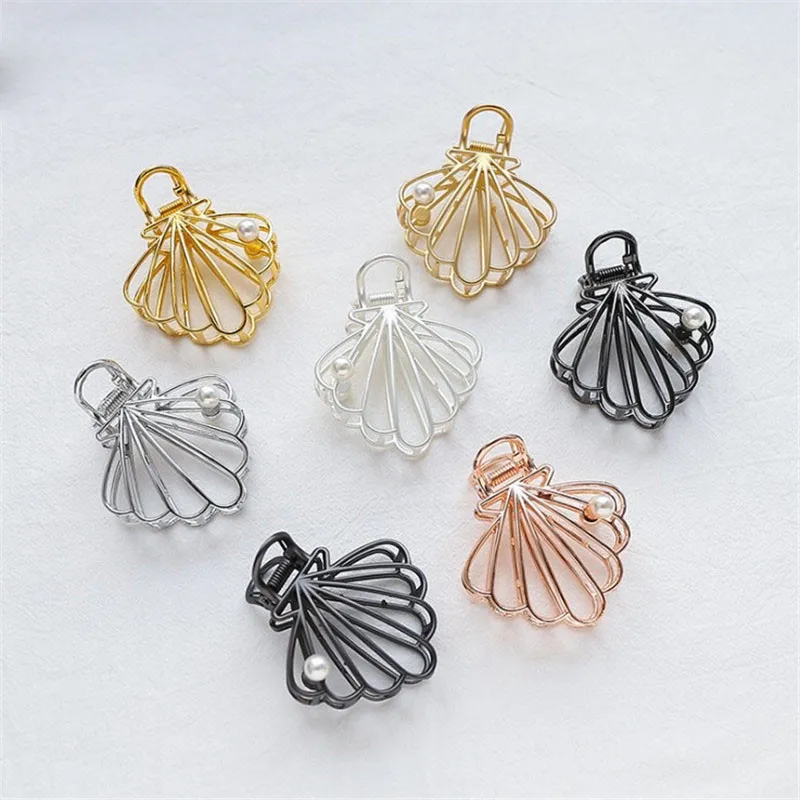 Модные жемчужные заколки для волос женщин заколка металлические в виде краба