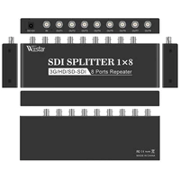 wiistar 1080p sdhd 3g sdi 1x8 sdi splitter 1 in 8 out 300m for sd signals 200m for hd signals and 100m for 3g signals for sdi