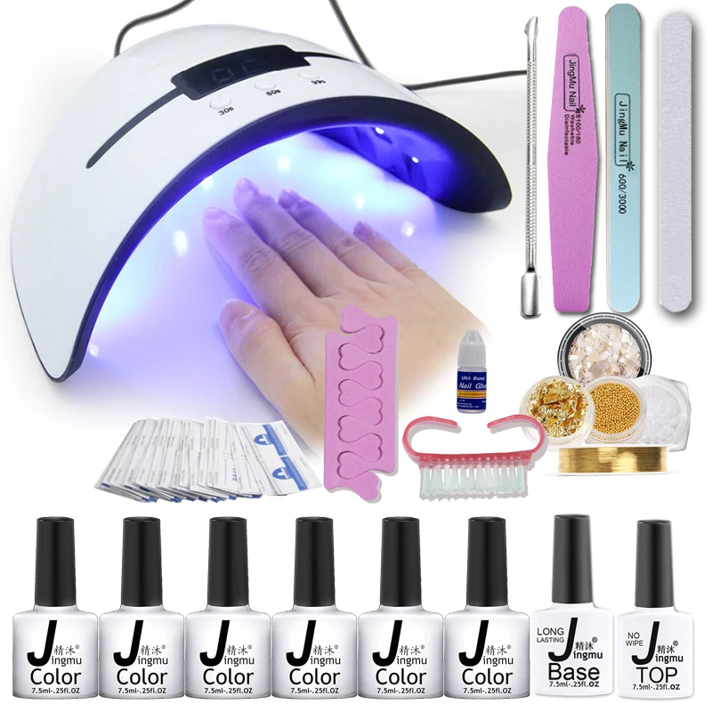 

Nail Set 36W UV LED Lamp For Manicure 6pcs Gel Nail Polish Set Kit Soak Off Gel Varnish For Nail Art Set Dryer Machine Tools