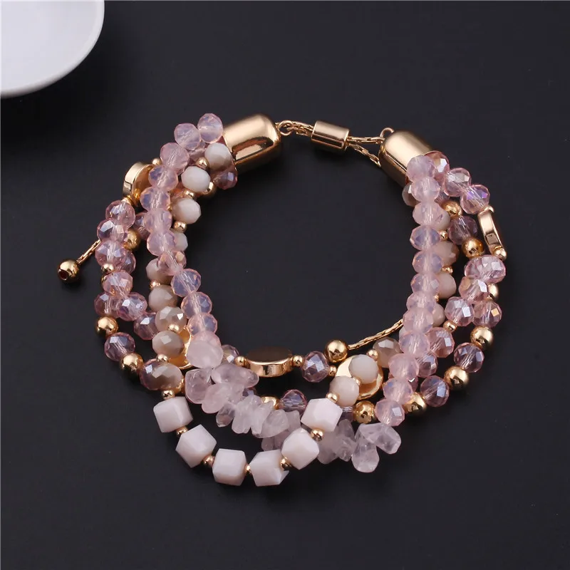 Богемные пляжные стеклянные ювелирные изделия камень браслет женщина