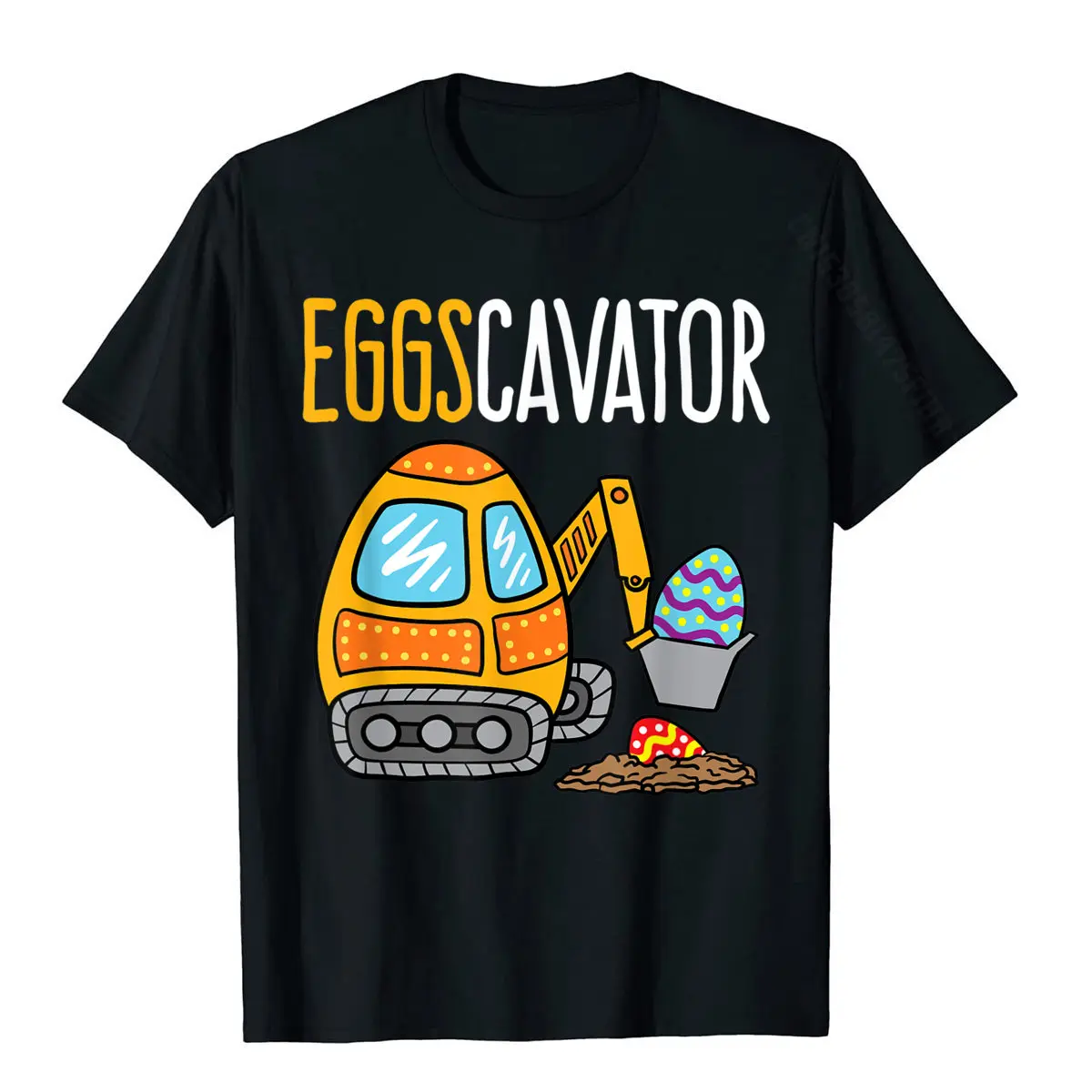 Funny Eggscavator Cute Excavator Easter Kids Boys Girls Gift T-Shirt Mens Classic Personalized Tops Shirts Cotton T Shirt Design