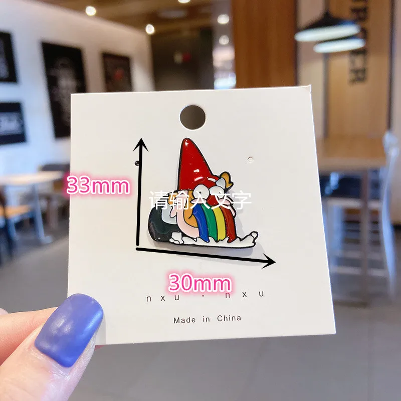 Модная Радужная эмалированная заколка с отворотами из мультфильма фрукты еда