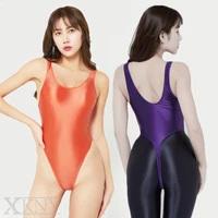 xckny slim sexy swimsuit womens shiny tight elastic silky fashion t shape fitness sexy shiny swimsuit