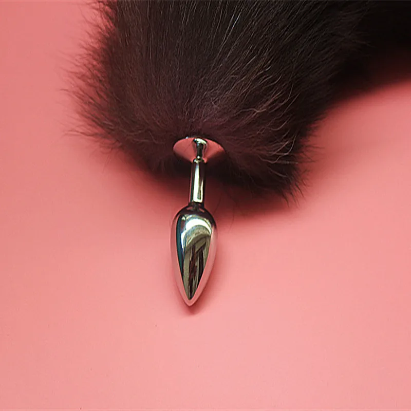 Металлическая анальная пробка с лисьим хвостом забавные аксессуары для ролевых