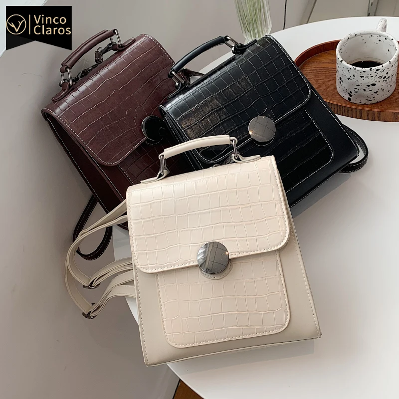 Мини-рюкзак для женщин с каменным узором модные кожаные рюкзаки трендовый