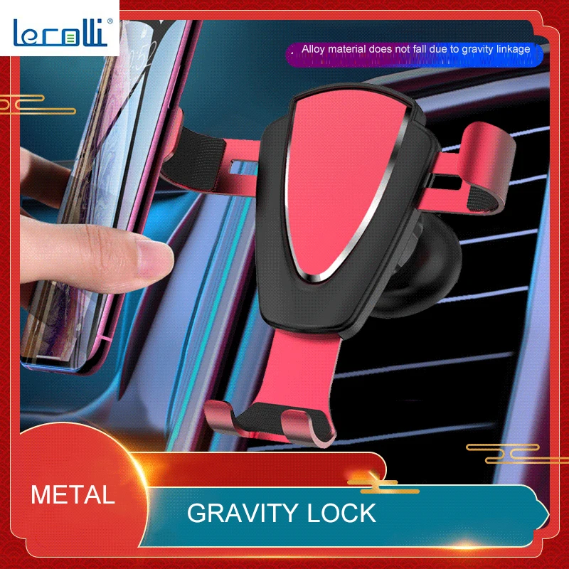 

Lecolli The Latest Metal Air Outlet Gravity Car New Alloy Mobile Phone Holder Universal Car Holder Gravity Locking Car Holder