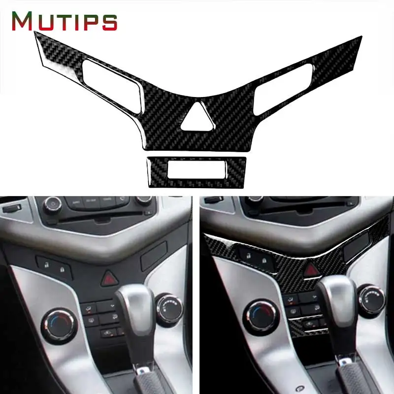 Mutips Car Center Console Air Conditioning Outlet Vent Panel Trim Cover Frame Carbon Fiber Sticker For Chevrolet Cruze 2009-2015 |