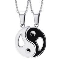 new chinese mystical yin yang pendant necklace stainless steel necklaces bagua pendant for men women new fashion couple necklace