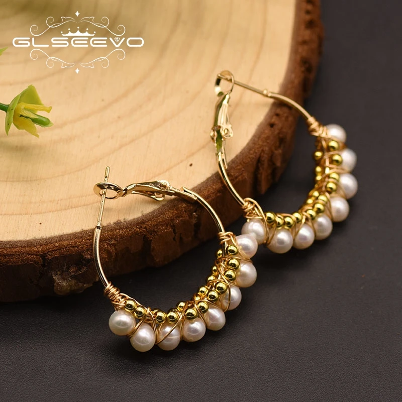 GLSEEVO, ручная работа, дизайн, натуральный пресноводный жемчуг, Винтажные серьги для женщин, бохо, серьги, ювелирное изделие, для женщин, GE0706