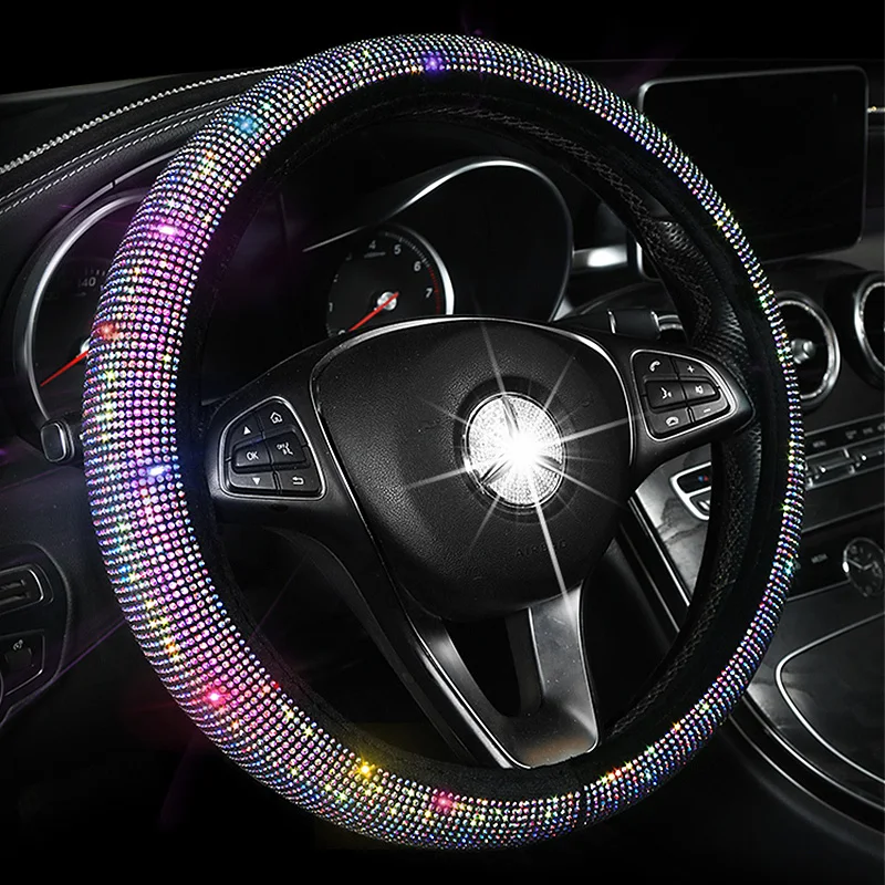 Женские чехлы на руль роскошные разноцветные стразы со стразами покрытые чехол