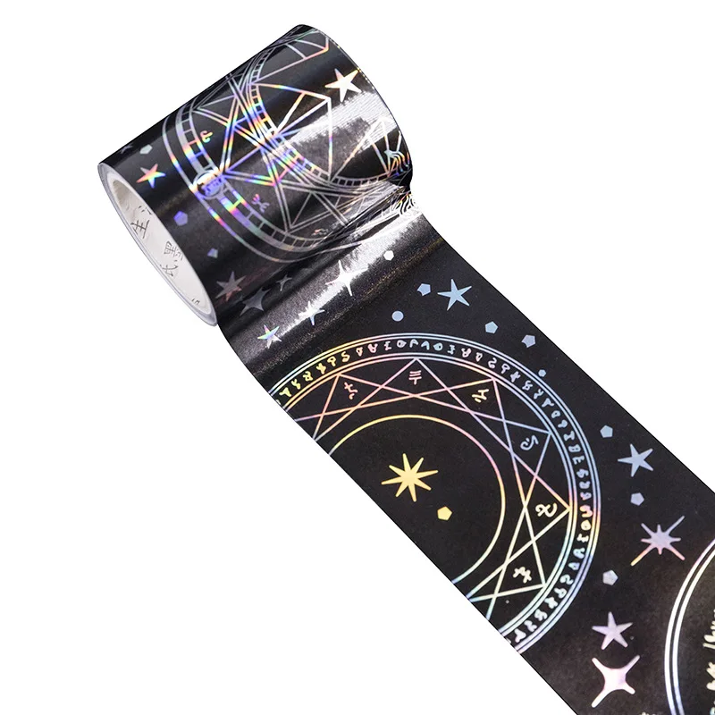 1 Roll Vintage Laser Washi Tape Masking Retro Planet Ocean Pattern Dairy Journal Decoration | Канцтовары для офиса и дома