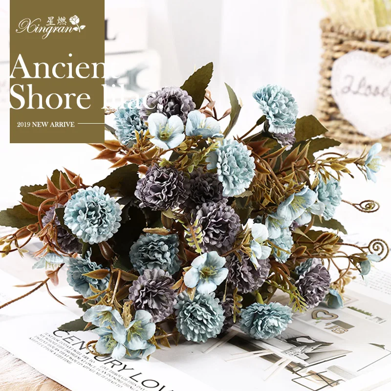 Высокое качество 6 цветов Свадебный стиль древний банк Сиреневый цветок дорога