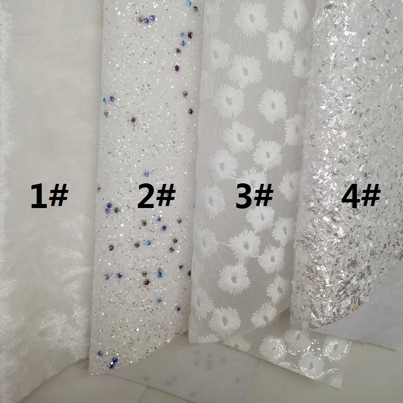 Белая блестящая ткань вельветовые тканевые простыни с цветочным рисунком для