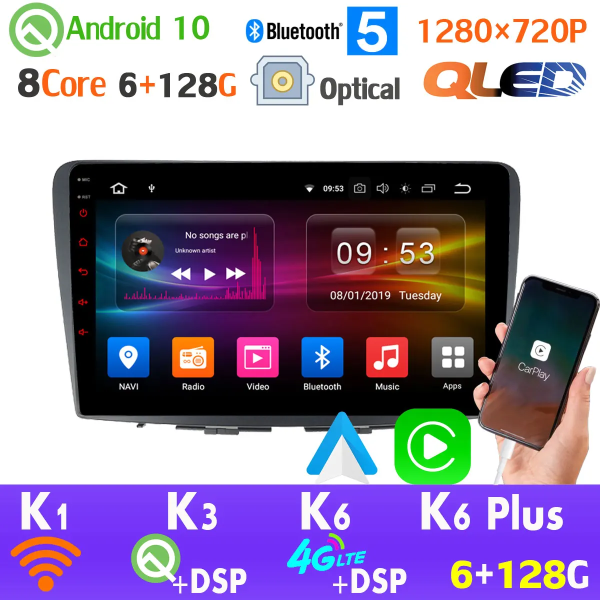 6G + 128G Android 10 QLED 1280*720P автомобильный проигрыватель с радио и GPS для Suzuki Baleno AHD 1080P HDMI