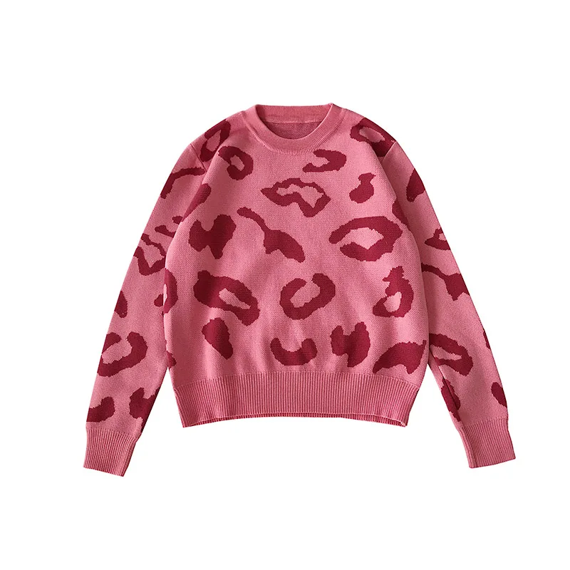 Chic Print Knitted Women Sweaters Sweet Pullovers Casual O-neck Long Sleeve Sweater Females Fashion Cute Tops Winter Jumper | Женская