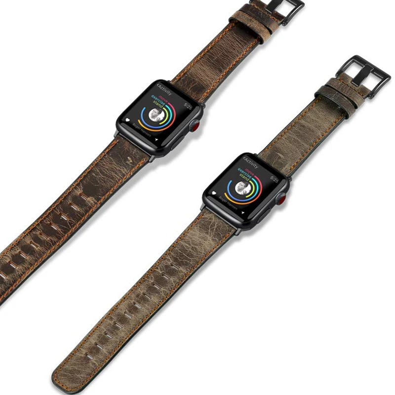 Ремешок из натуральной кожи в стиле ретро для Apple Watch Band 42 мм 38 браслет iwatch band 44 40