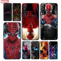 marvel spider man for huawei honor 10 20 30 10i 20i 30i 10x v20 v30 20s 30s 30i x10 pro plus lite black soft phone case