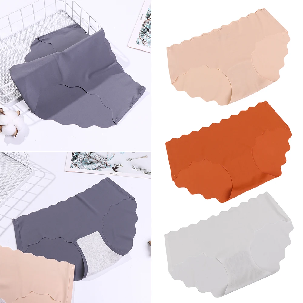 

Модные женские трусы с заниженной талией, атласные трусы, нижнее белье, однотонное нижнее белье, женское белье, бесшовные трусики с оборками