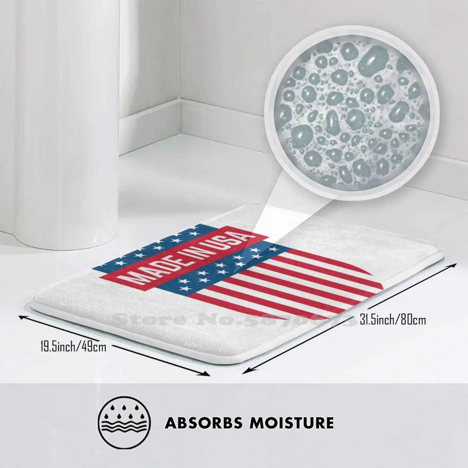 3D мягкий нескользящий коврик с американским флагом Сделано в США для ног