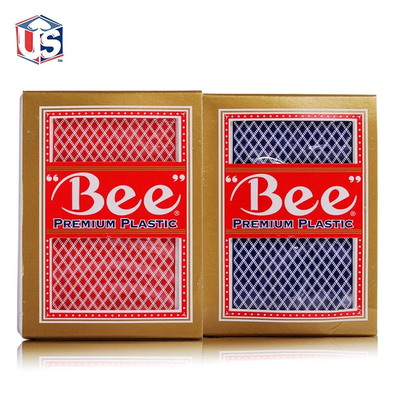 Для игры в покер &quotBee&quot колоды мост Размеры Пластик Водонепроницаемый игральные