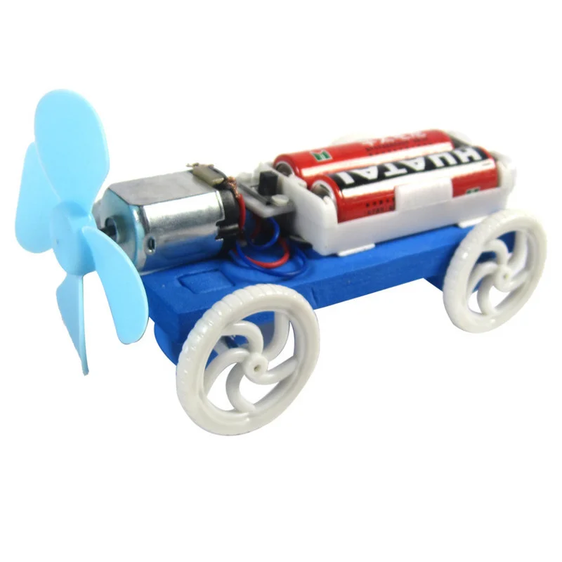 Wind Power Car Children'S Science Experiment Toy Car Physics Electronic Simple Assembly Set Project Electric Kit Kids Teaching