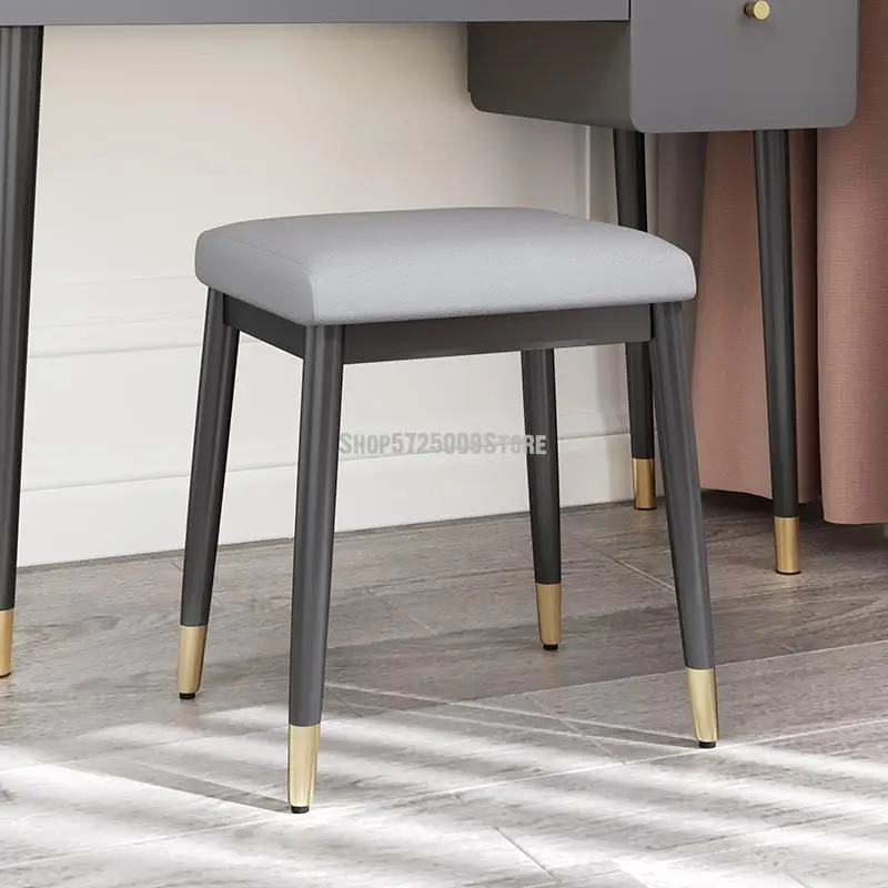 Nordic dressing table stool simple low square net red ins makeup chair modern bedroom small round | Мебель