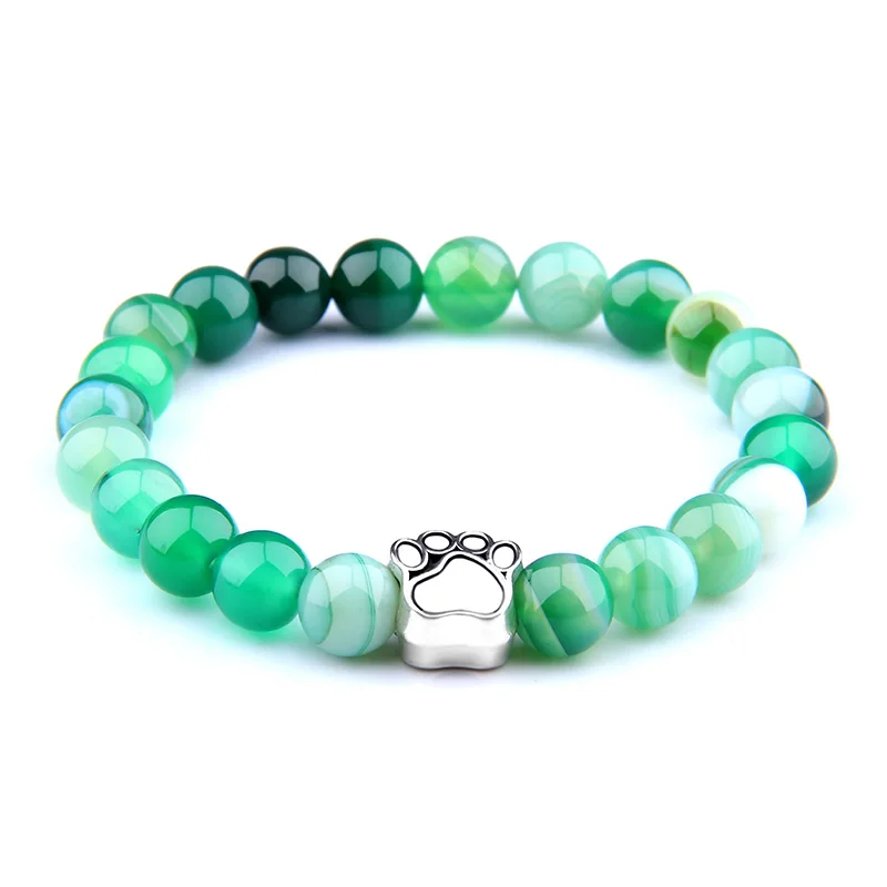 7 цветов натуральный круглый браслет из агатов и бисера для женщин серебряный