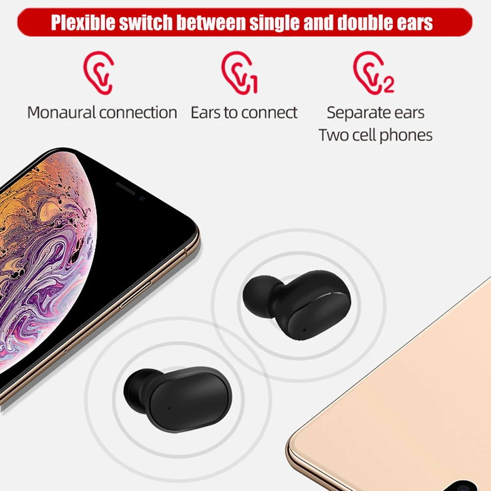 Беспроводные bluetooth наушники E6s со светодиодный ным дисплеем стереонаушники с