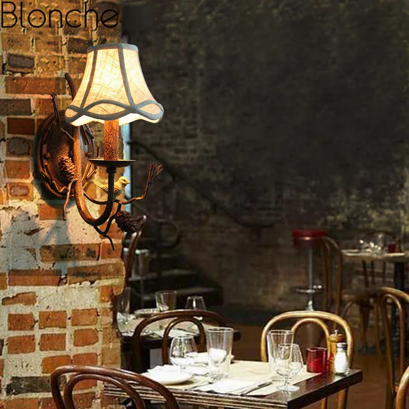 Американский кантри птица настенные светильники промышленные светодиодные бра