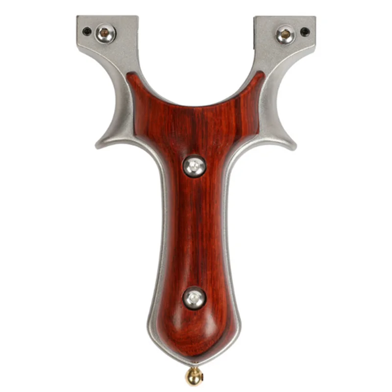 

New type titanium alloy flat leather slingshot high-power outdoor sandalwood patch handle fast pressure competitive catapult