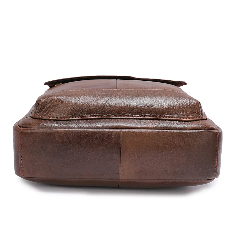Male leather working briefcase Shoulder messenger bag Men's business vertical Briefcase Genuine Leather handbag |