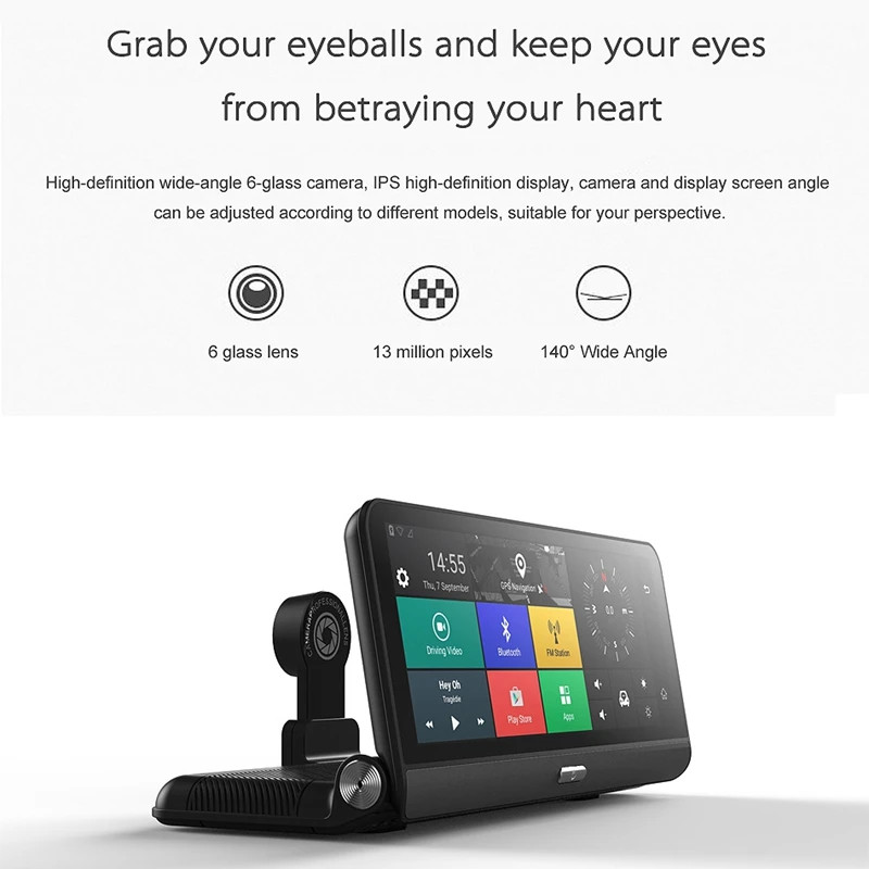 8 дюймов Android автомобильный видеорегистратор 4G WiFi ADAS GPS Navig двойной объектив 1080P DVR