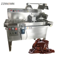 60kg automatic chocolate melter coater enrober mini used cashew nuts candy chocolate ball chips coating enrobing making machine
