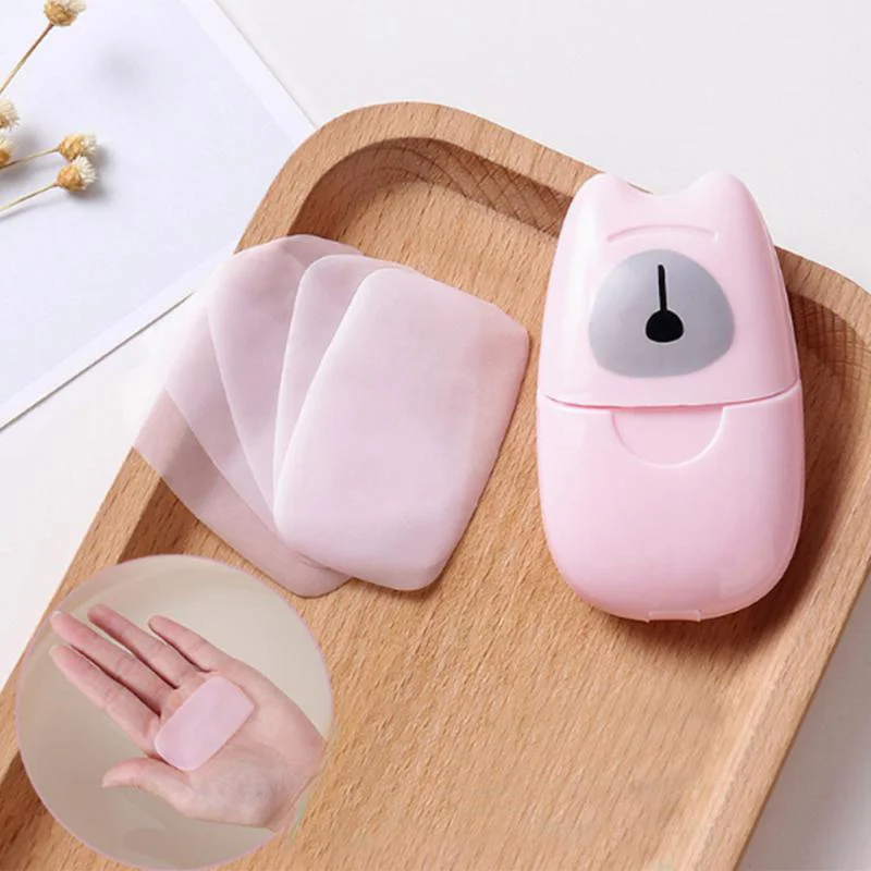 50 шт./кор. уличные удобные одноразовые портативные мыло в коробке бумаги Ручная