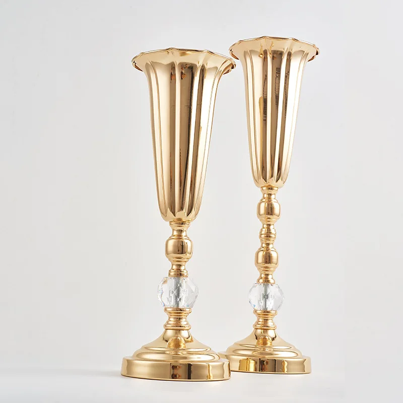 Свадебное украшение для дома металлические искусственные цветы ваза