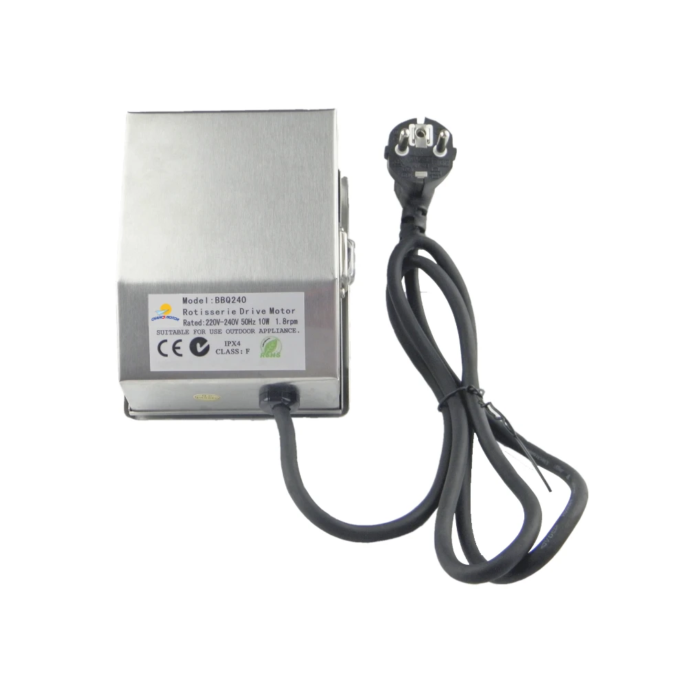 

Steel Rotisserie Motor BBQ 220V 10W Wire Length 1.2M Heavy Duty Barbecue Accessories Electric AC Motor for Outdoor Cooking Grill