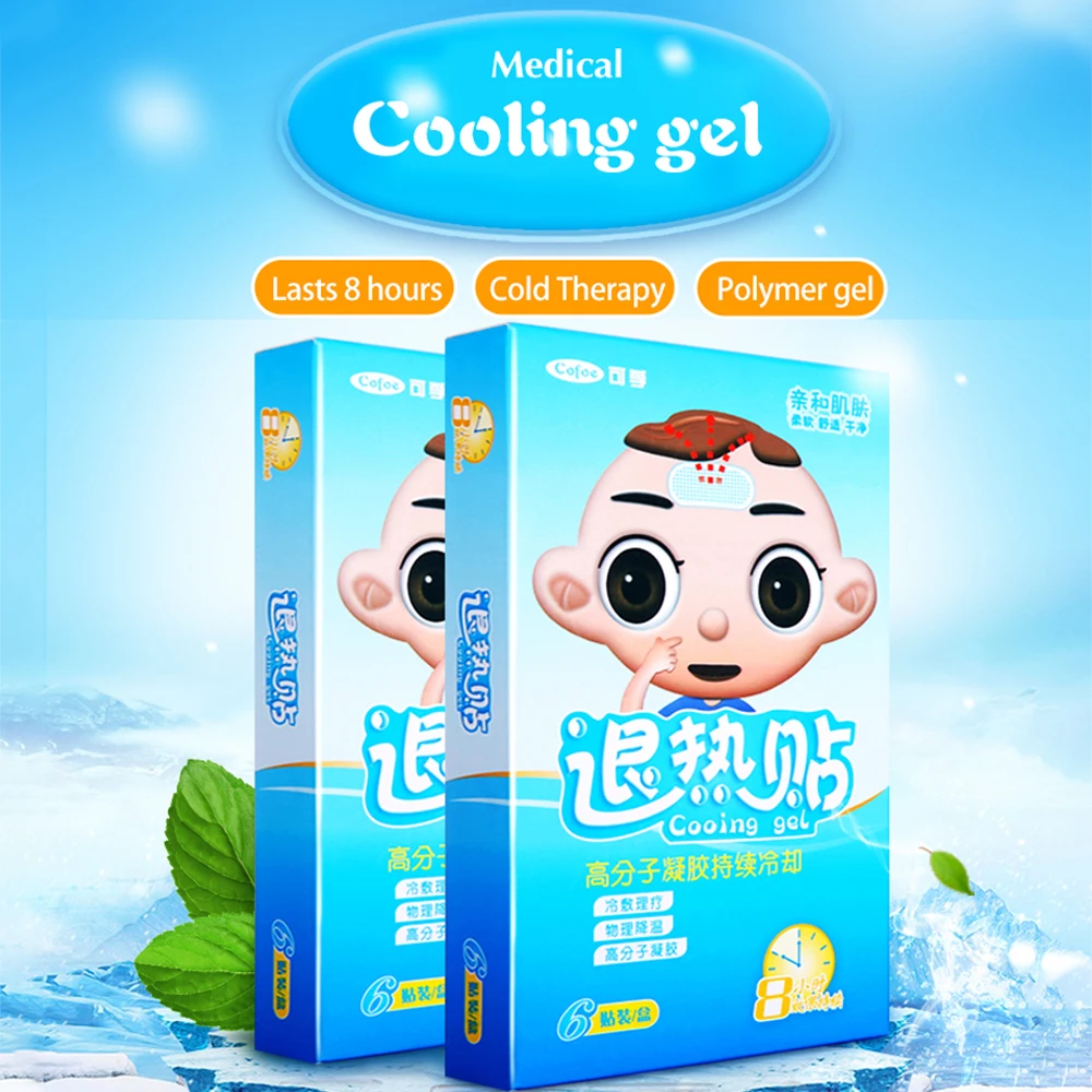 Cofoe, 12 шт., охлаждающие гелевые Пластыри для детей, пластыри для детей и взрослых