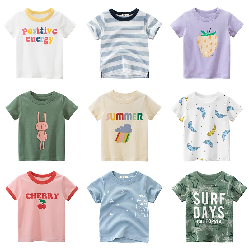 

Summer Children's T-Shirt Kids Cartoon Tops Tees Tee Baby Boys Girls Shirt T Shirt Size 2-8 Year Cotton Boy Clothing Fashion New