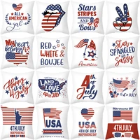 usa national day home decoration independence day cushion cover national flag print star spangled banner pillows cover 45x45cm