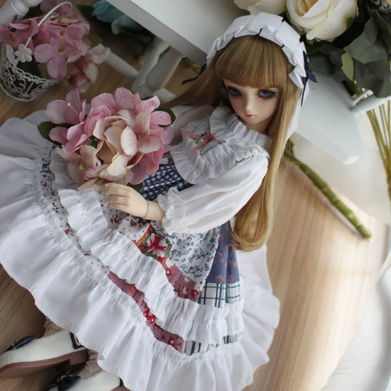 1/4 1/6 1/3 Doll clothes BJD long dress+ hair band for blyth 1/6 1/4 1/3 BJD doll accessories dress+hair decoration