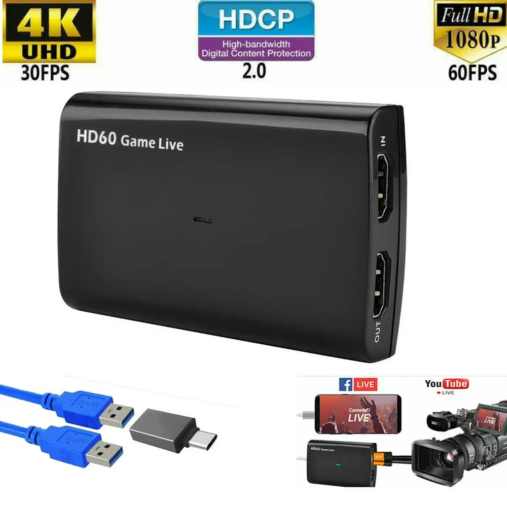 Устройство захвата видео EZCAP 266 HDMI устройство потокового в реальном времени с