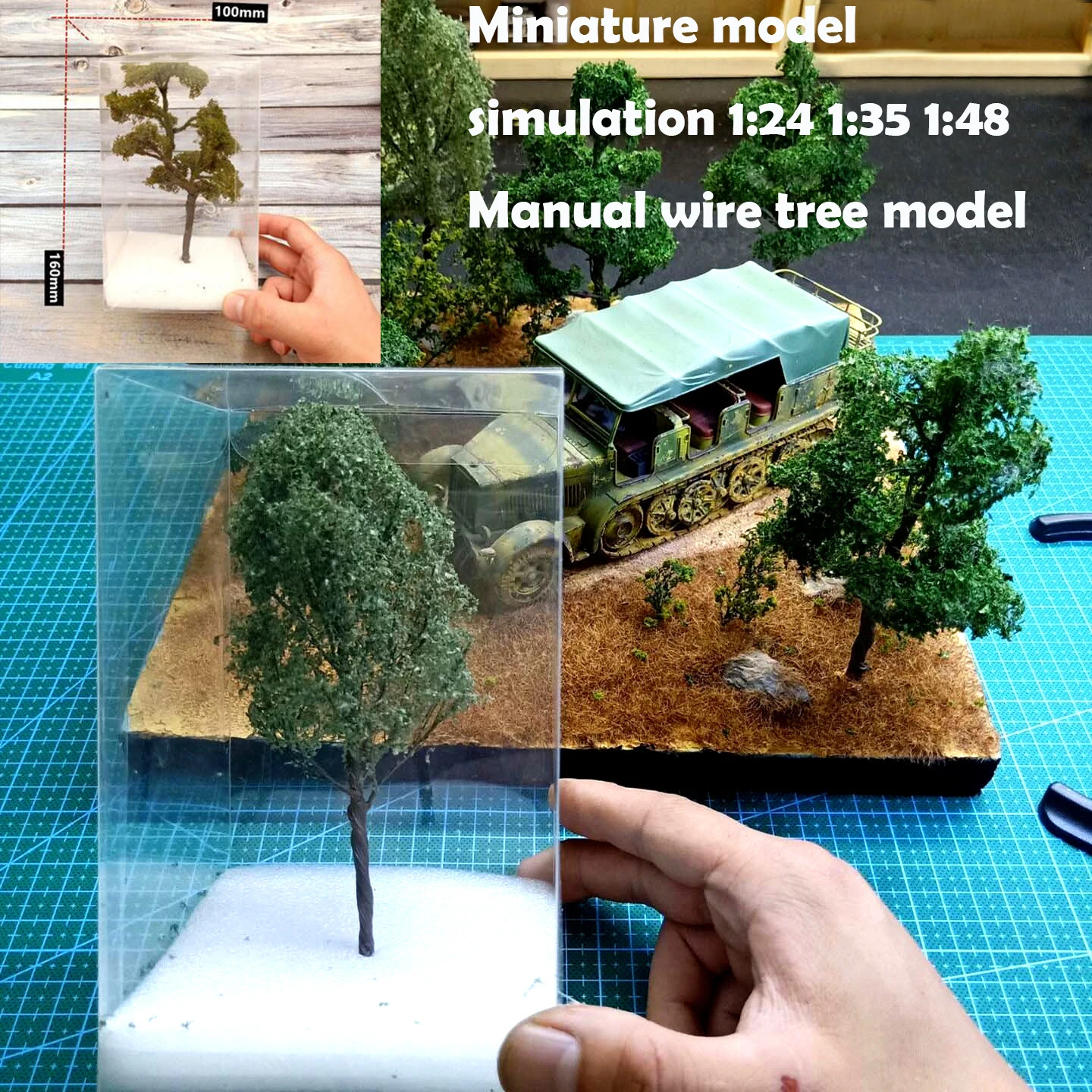 

Miniature model simulation 1:24 1:35 1:48 Manual wire tree model Sand table military model vegetation material DIY