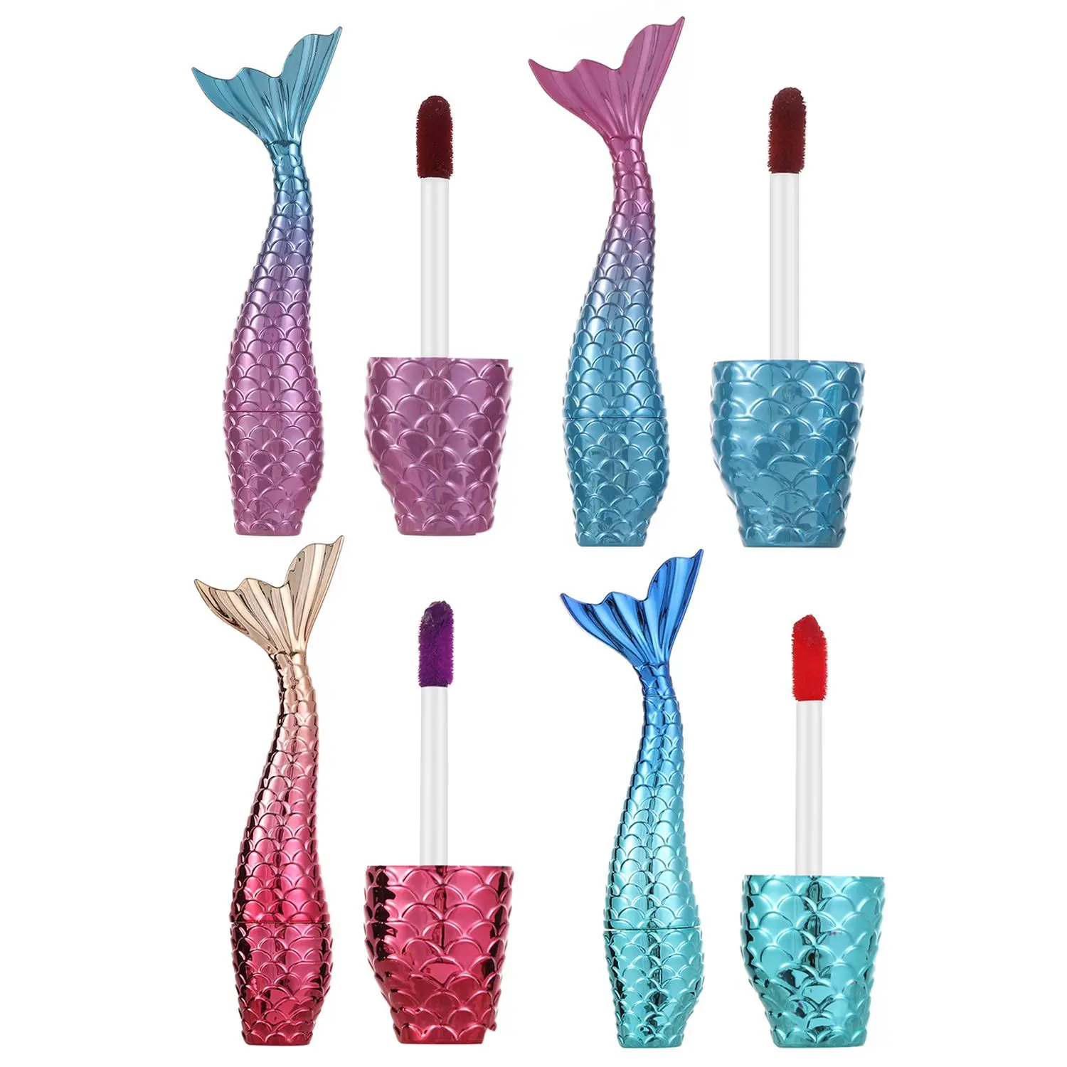 

4 colors New Waterproof Makeup Non-Stick Cup Liquid Lipstick Matte Velvet Mermaid Lip Gloss Lip Glaze